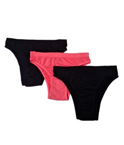 Kit 3 Calcinhas Microfibra Trifil (C04404/4404/C04408) Preto/Rosa Pink/Preto