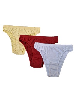 Kit 3 Calcinhas Microfibra Trifil (C04404/4404/C04408) Amarelo/Vermelho/Branco