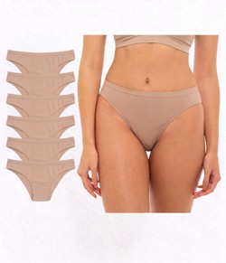 Kit com 6 Calcinhas Tanga Trifil (C04265/4265) Macadâmia