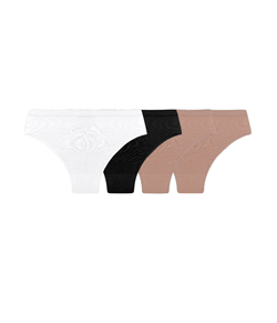 Kit 4 Calcinhas Altas Trifil (C01971/1971) Preto/Branco/Chocolate