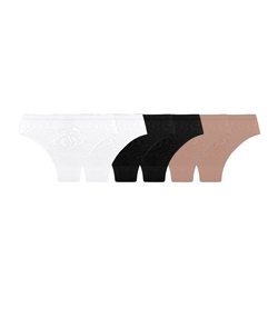 Kit 6 Calcinhas Altas Trifil (C01971/1971) Preto/Branco/Chocolate