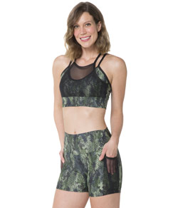 Conjunto Feminino Fitness Speedo Animal (H6051/H6052) Verde