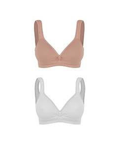 Kit 2 Tops Daily T-Shirt Trifil (C03294/3294) Branco/Macadâmia