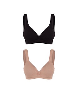 Kit 2 Tops Daily T-Shirt Trifil (C03294/3294) Preto/Macadâmia