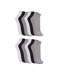 Kit 12 Pares de Meias Cano Curto Trifil (T08004/8004) Branco/Preto/Cinza
