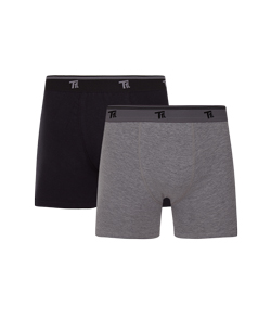 Kit 2 Cuecas Boxer Cotton/Algodão Trifil (QE5326/5326) Preta/Mescla