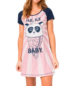 Camisola Curta Panda Toque �ntimo (05.01.056) Poliplex/Viscolycra