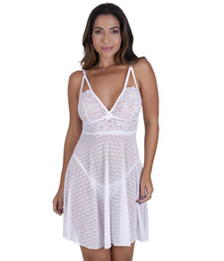 Camisola Curta em Tule Po� Vellfer (VF-101)Branca