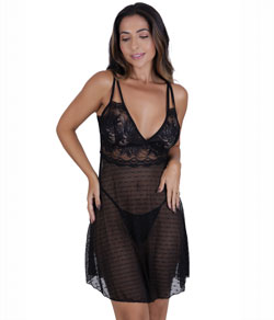 Camisola Curta em Tule Po� Vellfer (VF-101) Preta