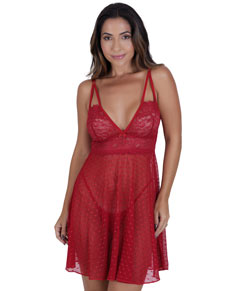 Camisola Curta em Tule Po� Vellfer (VF-101) Rubi