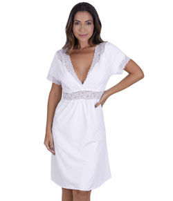 Camisola Curta com Renda Vellfer (VF-103) Branca