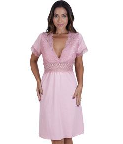 Camisola Curta com Renda Vellfer (VF-103) Rosa