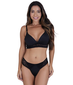 Conjunto Lingerie Fio Dental Costas Profundas Vellfer (VF-113)