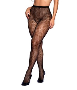 Meia-Calça Arrastão com Padrão de Diamantes Yaffa (Y4006)