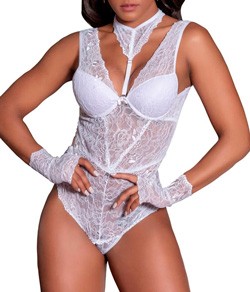 Body Regata Rendado Yaffa (Y7023) Branco