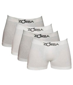 Kit 4 Cuecas Boxer Seamless Zorba (781) Branco/Mescla