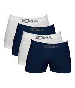 Kit 4 Cuecas Boxer Seamless Zorba (781) Branco/Marinho