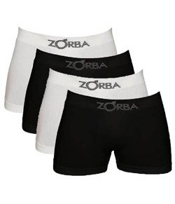 Kit 4 Cuecas Boxer Seamless Zorba (781) Branco/Preto