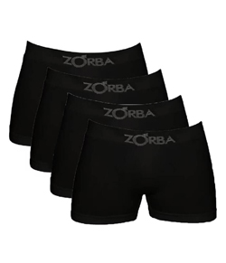 Kit 4 Cuecas Boxer Seamless Zorba (781) Pretas