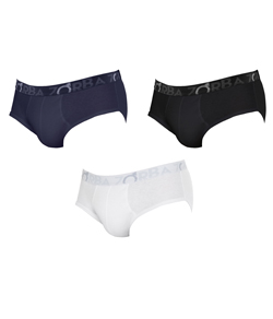 Kit 3 Cuecas Slip 100% Algod�o Zorba Stylo (643K) Branco/Preto/Marinho