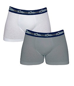 Kit 2 Cuecas Boxer Max Zorba (0702) Branco/Grafite