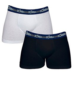Kit 2 Cuecas Boxer Max Zorba (0702) Branco/Preto