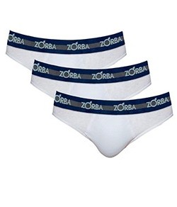 Kit 3 Cuecas Slip Max Zorba (0764) Branco/Branco/Branco