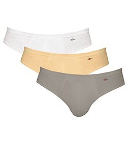 Kit 3 Cuecas Slip Zorba (791) Grafite/Bege/Branco
