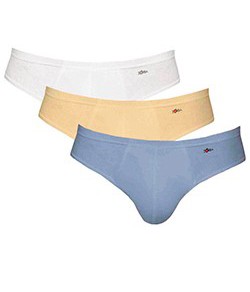 Kit 3 Cuecas Slip Zorba (791) Azul Denin/Bege/Branco